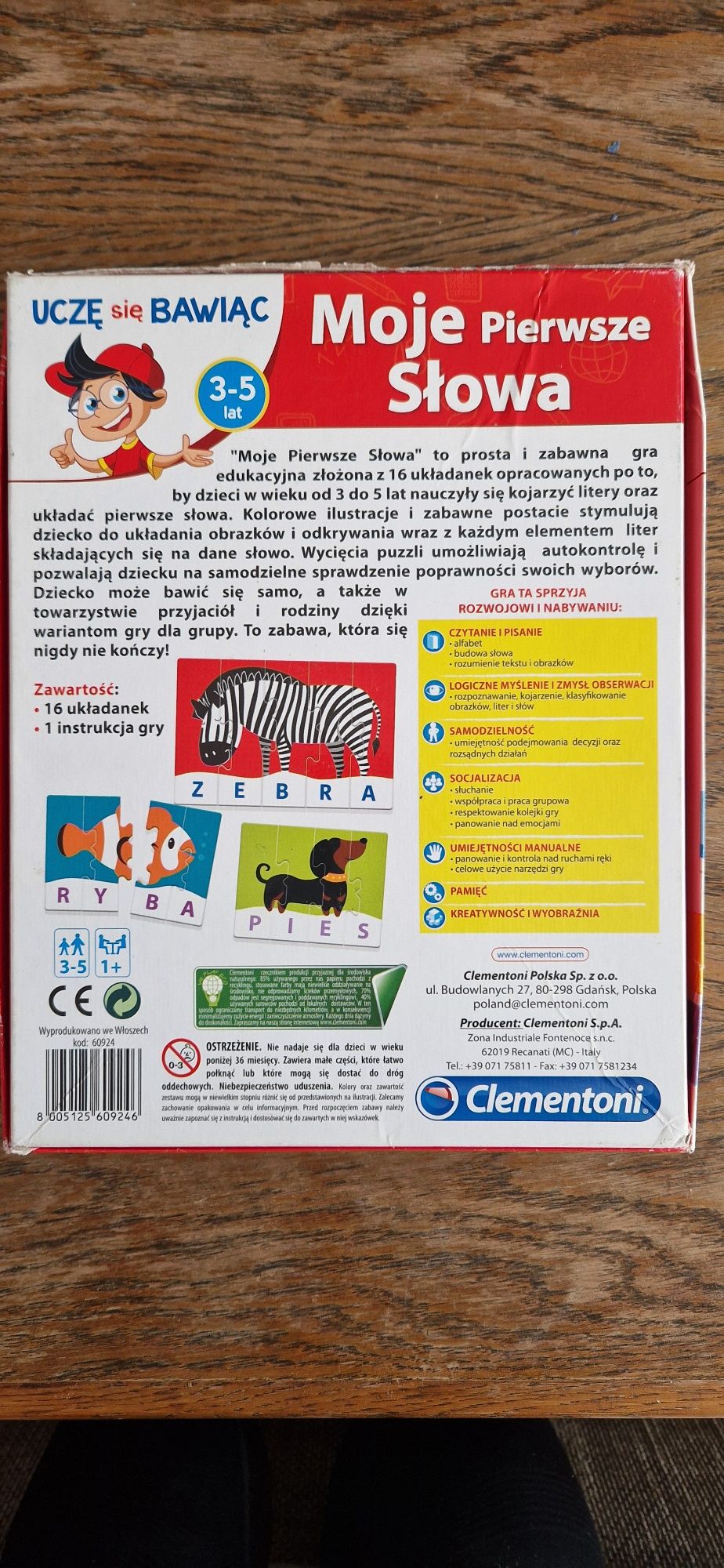 Puzzle edukacyjne Moje Pierwsze Słowa Clementoni