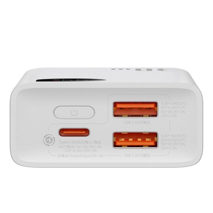 Powerbank Baseus z wyświetlaczem 2x USB-A / 1x USB-C 10000mAh 30W
