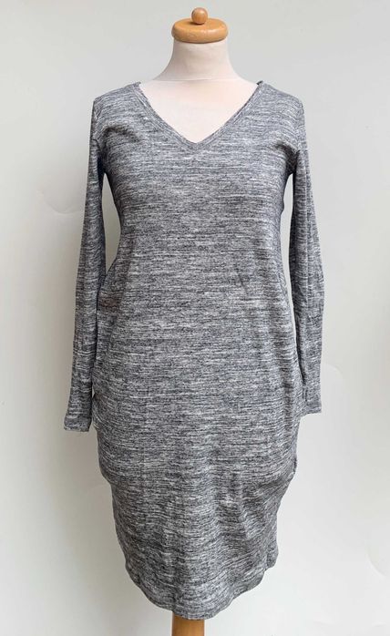 Sukienka H&M Mama Szara L 40 Ciążowa Melanż Prosta