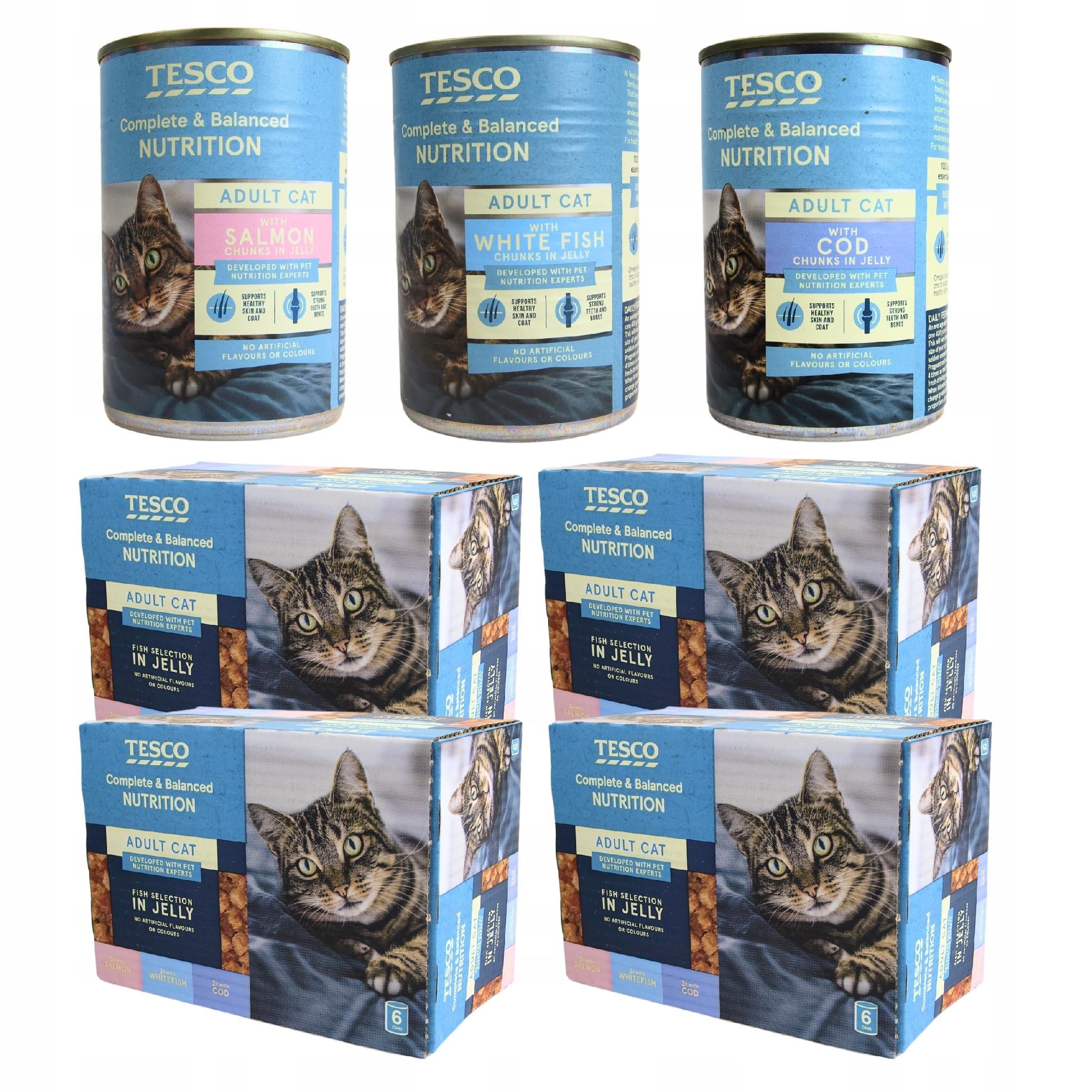 Pełnoporcjowa karma mokra dla kotów 24 x 400 g - mix smaków