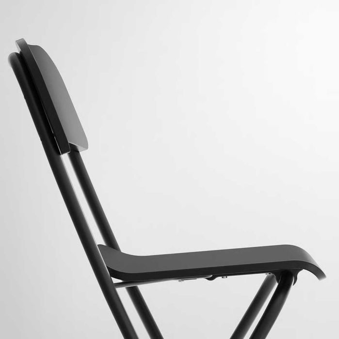 Banco alto c/encosto, dobrável, alto preto/preto, 63 cm