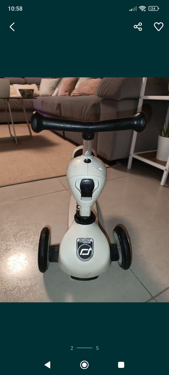 Hulajnoga 2w1 Scoot and ride szara