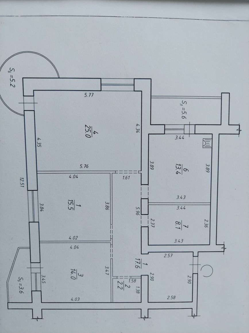 Продам 3 кімнатну квартиру біля Здибанки з видом на Мільйон на річку