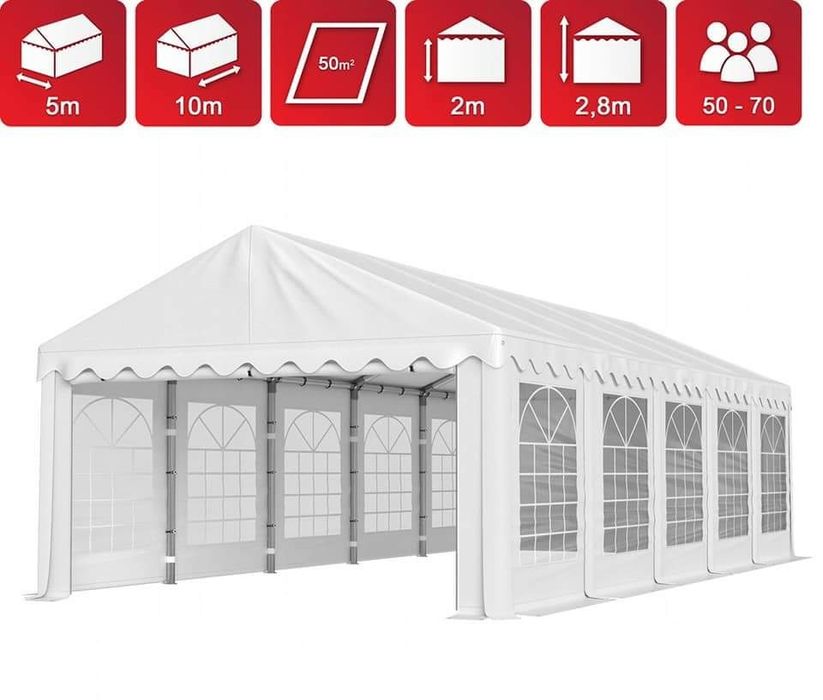 Namiot pawilon imprezowy duży 10mx5 ławki stoły wynajem polter komunia