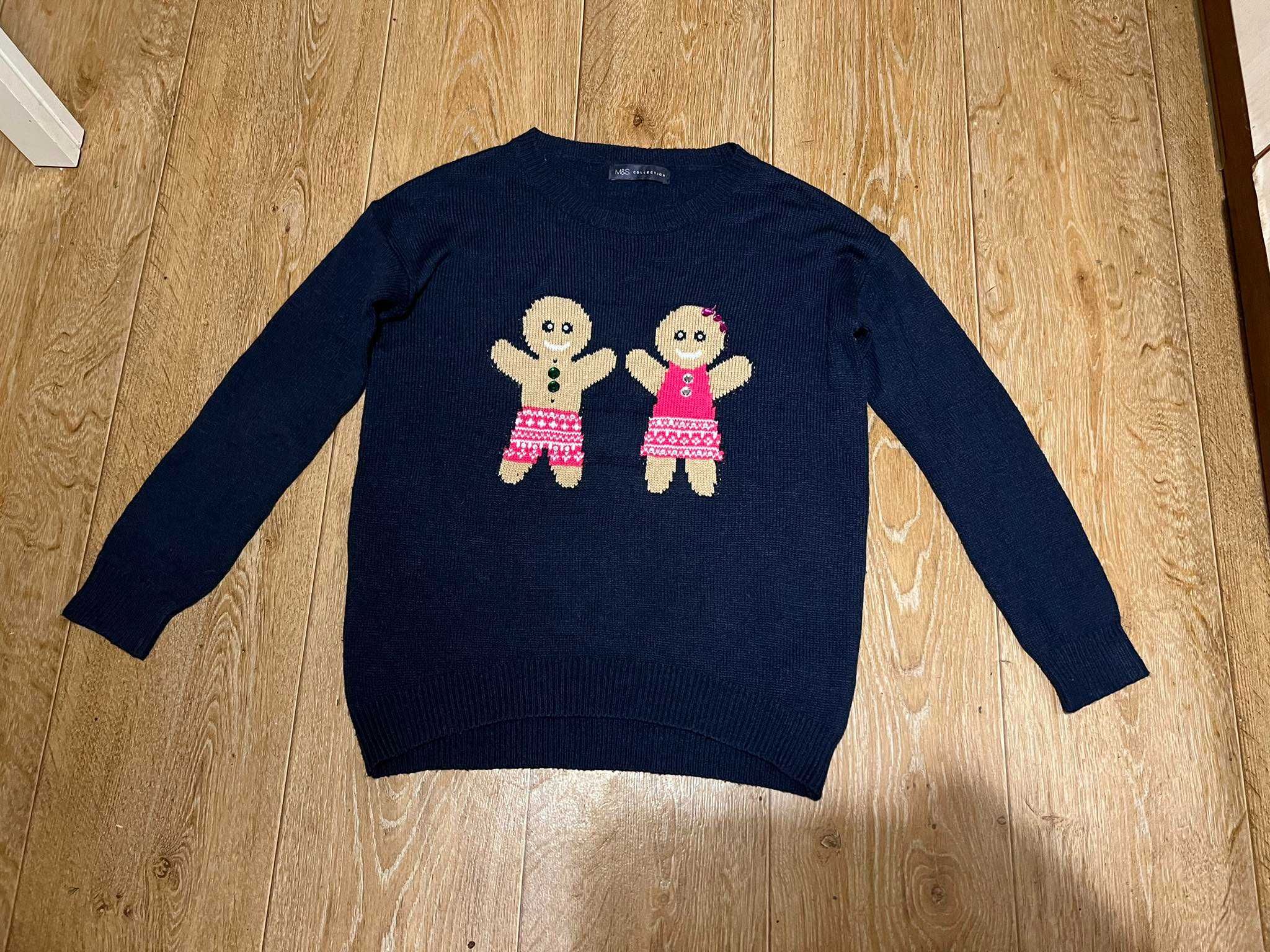 Новорічний /новогодний светр, кофта Marks & Spencer розмір S