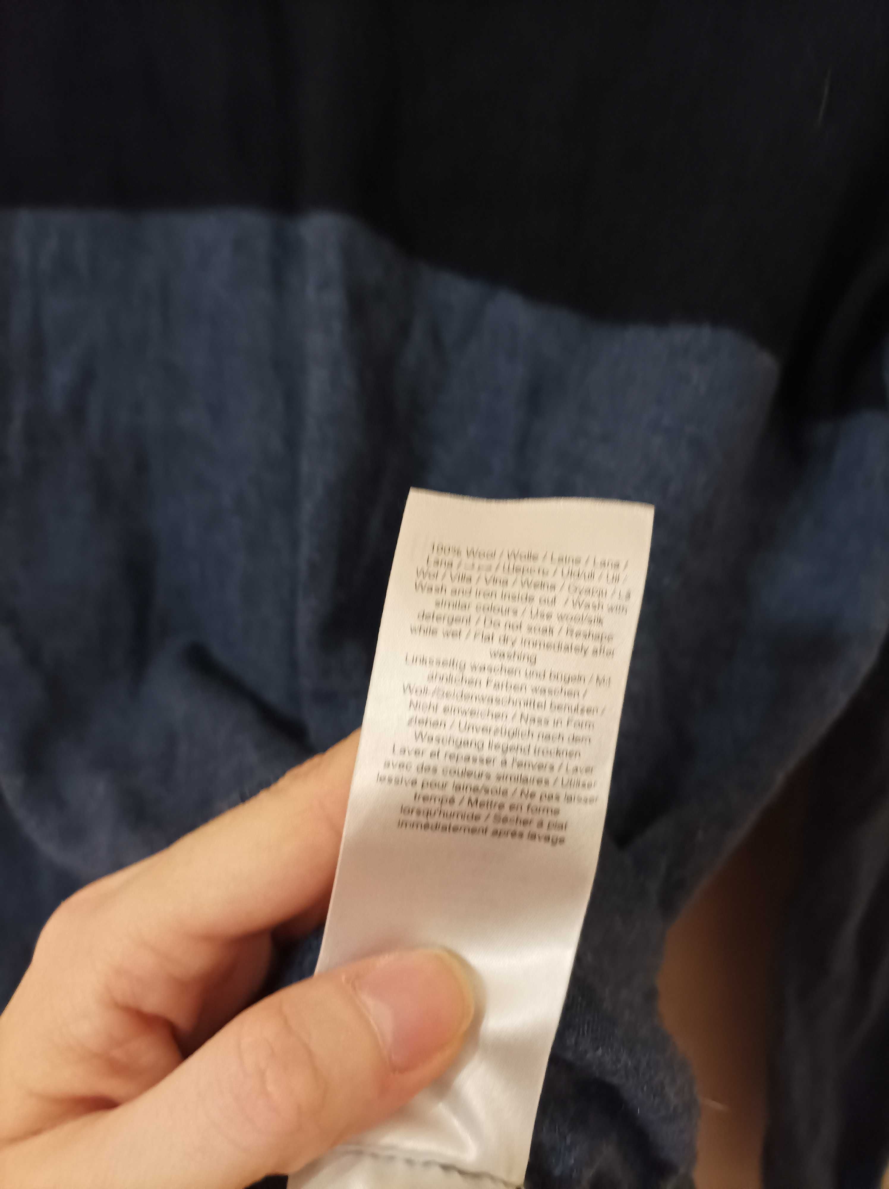 Sweter  męski z kołnierzem 100% merino