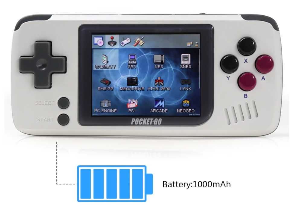 Consola portátil Pocket Go 1 | Retro Gaming com jogos Retro instalados