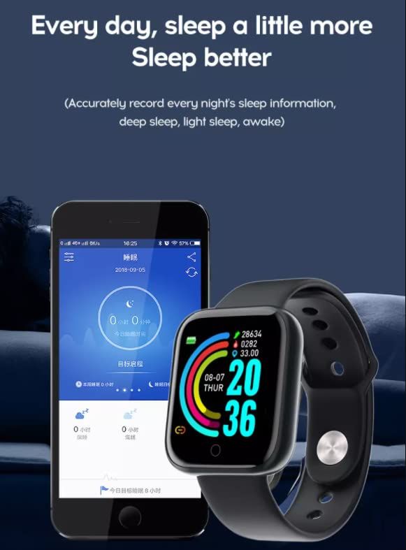 Розумний годинник Bluetooth, фітнес-годинник із сенсорним екраном 1,44