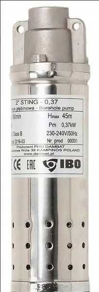 Pompa głębinowa 2" STING-0,37 230V IBO 18L/min 370W Nowość!