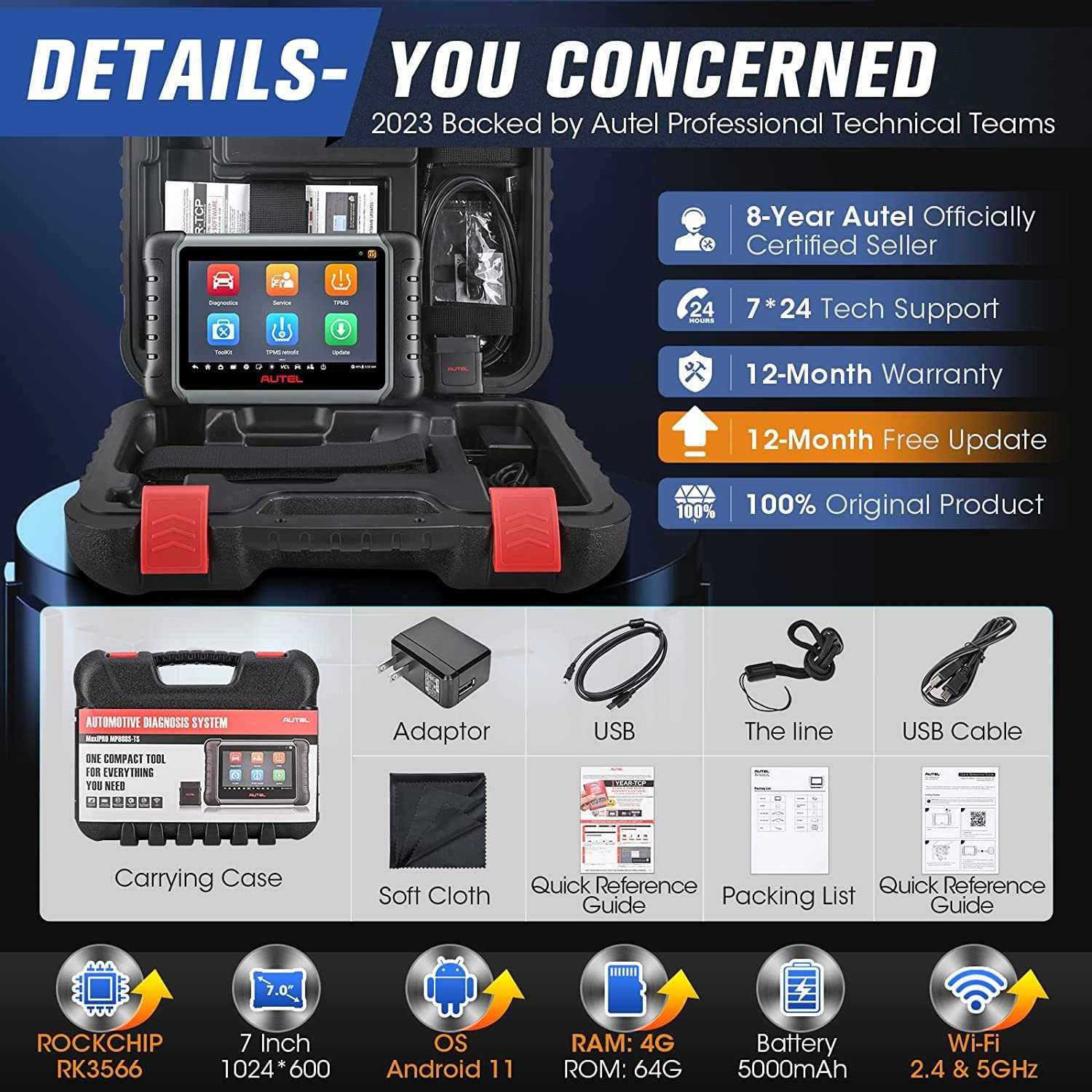 Máq. Diagnostico Auto Autel MP808S em Portugues