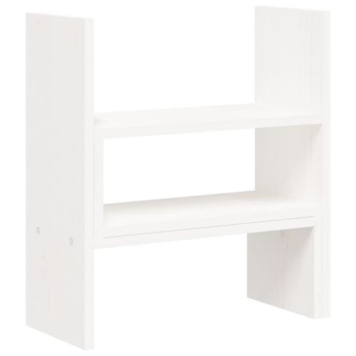 Vidaxl Podstawka Na Monitor, Biała, (39-72)X17X43 Cm, Drewno Sosnowe
