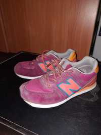 рожеві з помаранчевим кросівки кеди new balance 37р 36.5