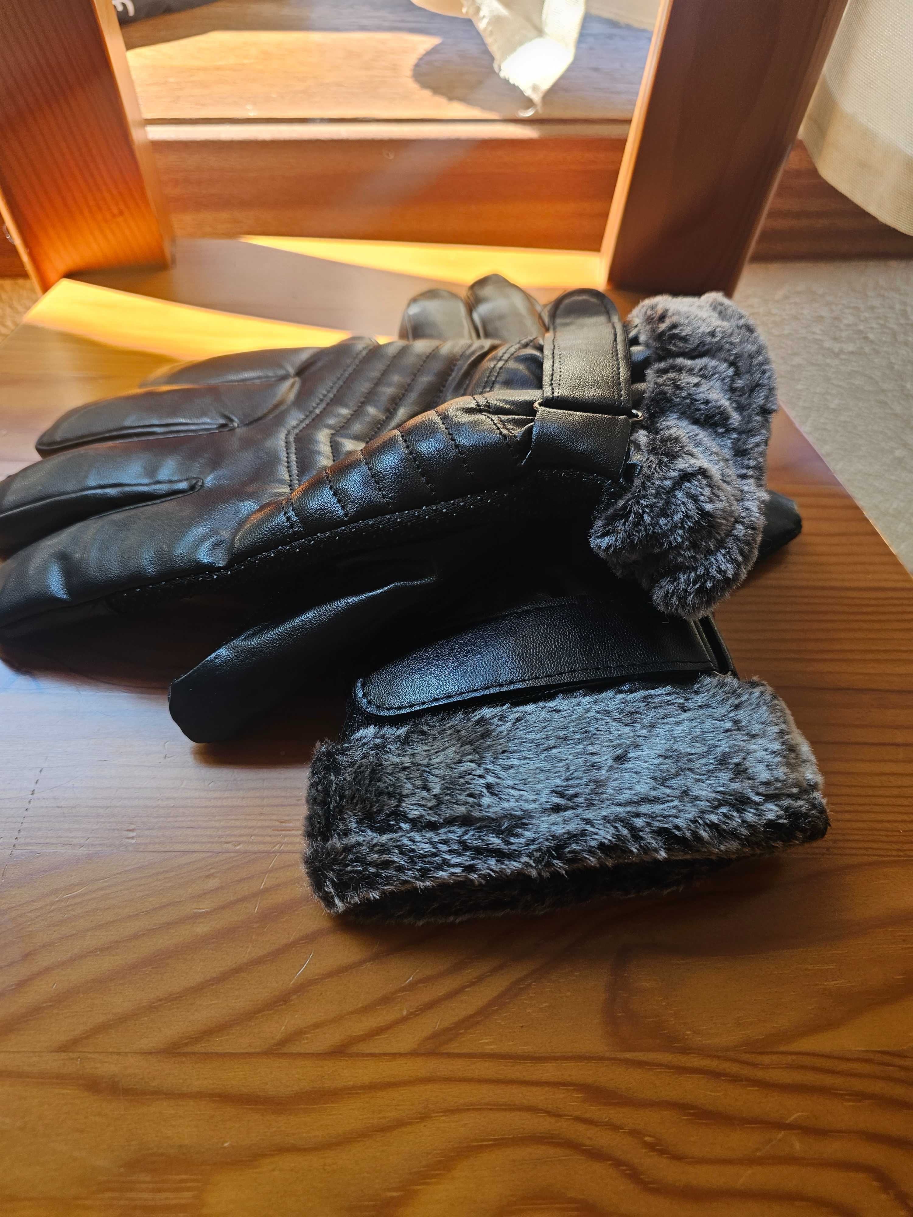 Luvas para moto de pele forrada por dentro (NOVAS)