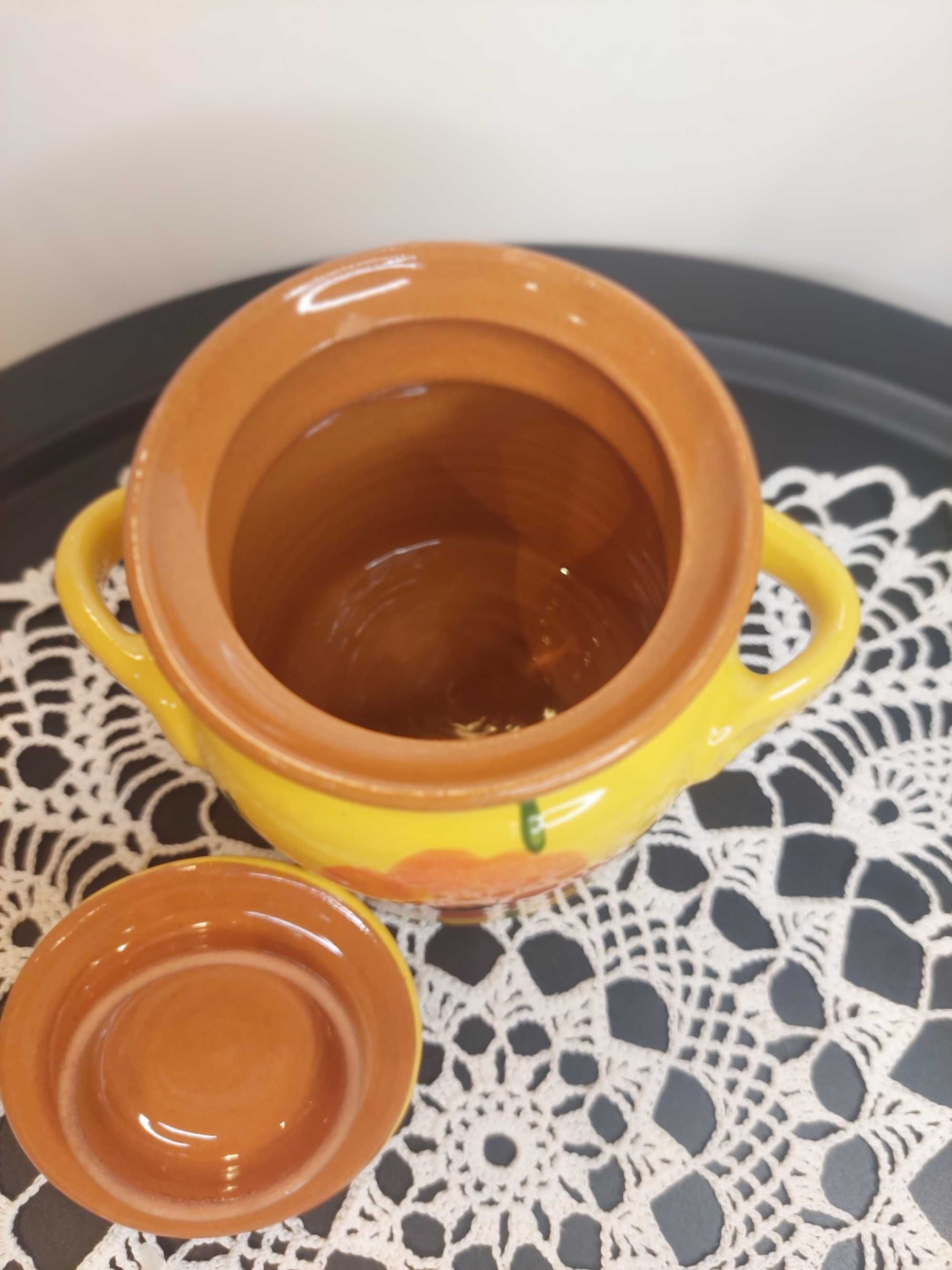 Naczynie ceramiczne szkliwione z przykrywką 0,7l