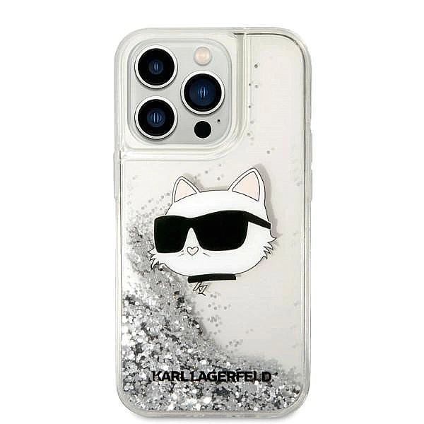 Etui Karl Lagerfeld Glitter Choupette Head na iPhone 14 Pro Max - sreb
