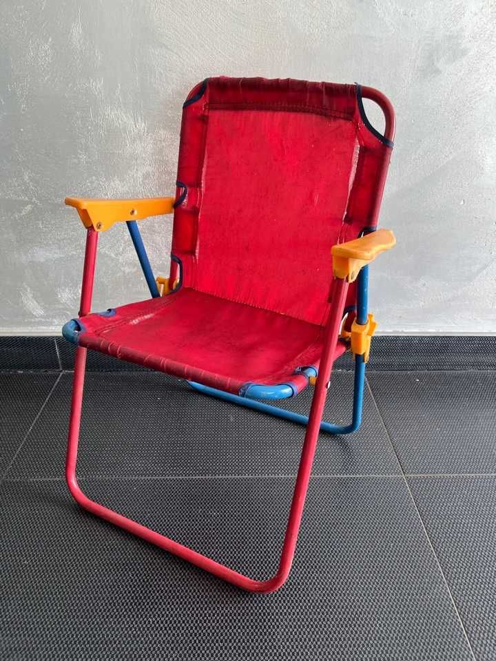 Krzesło składane turystyczne dla dziecka PRL