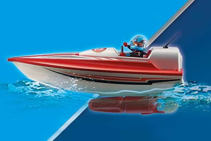 Lancha com motor barco Playmobil
