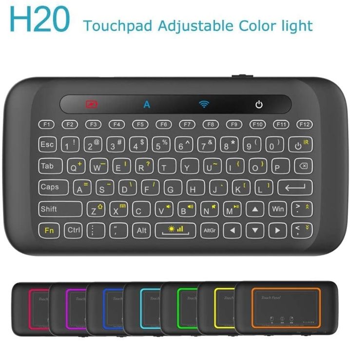 Mini Teclado H20 Wireless AirMouse Touchpad retroiluminador SELADO