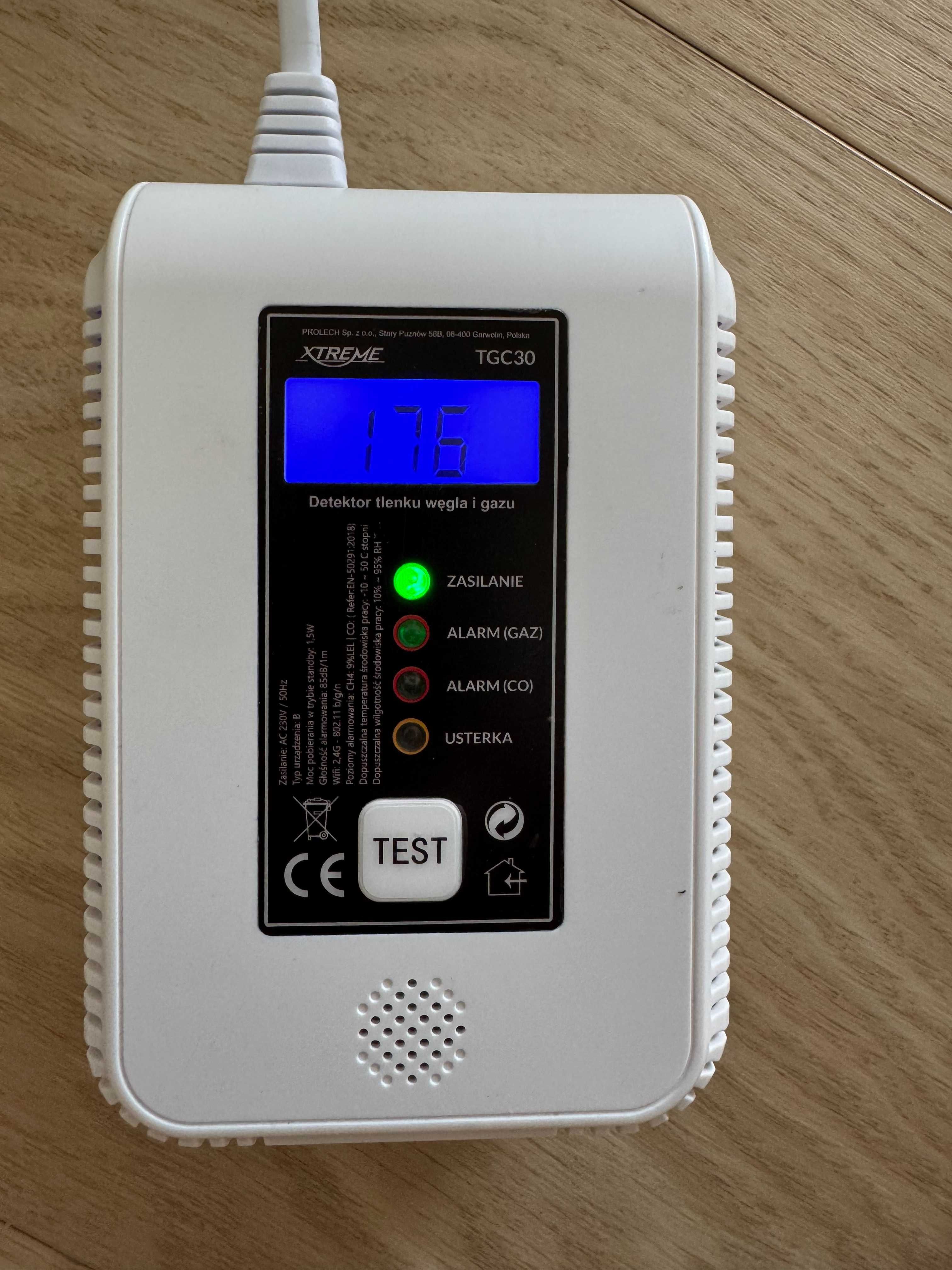 Czujnik czadu/gazu 2W1 detektor tlenku węgla CO metan butan WIFI TUYA