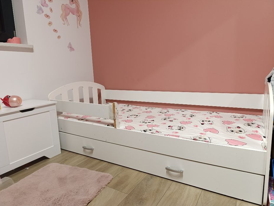 Łóżko 180/80 białe z szufladą