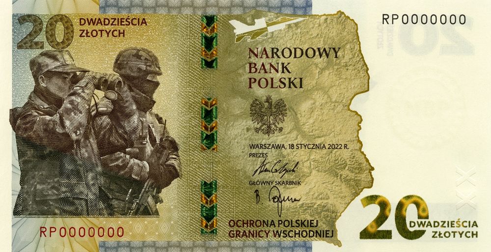 Zestaw banknotów. Bitwa Warszawska + Lech Kaczyński + ochrona granicy