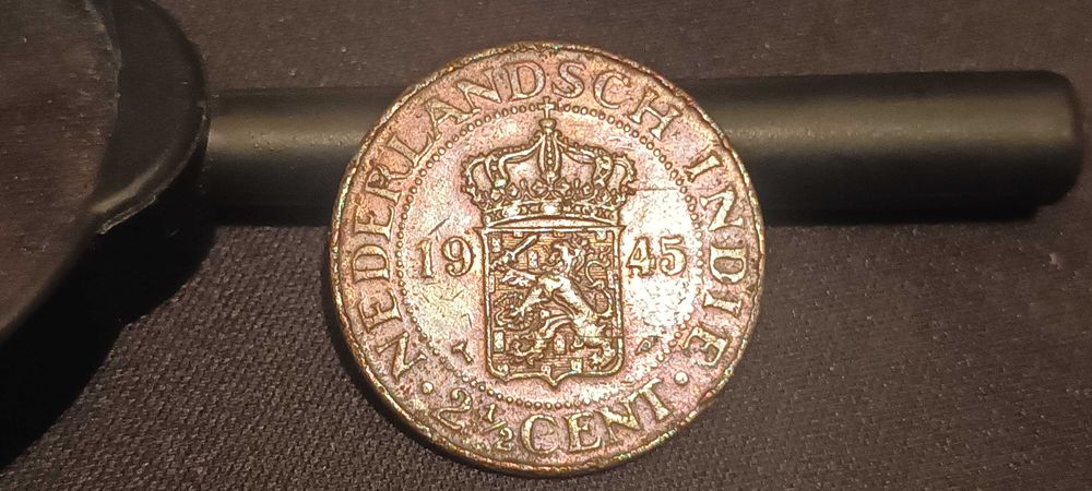 Holenderskie Indie Wschodnie 2,1/2 centa 1945r.rzadkie