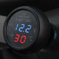3в1! Вольтметр-Термометр VST 706 USB зарядка прикуриватель автомобиль
