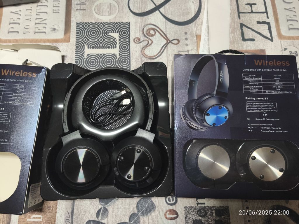 2 Fones de ouvido MS-K15 Bluetooth V5.0 Super Bass com microfone