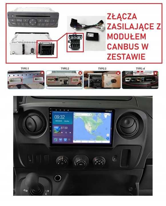 Radio Nawigacja Android Renault Master 2010.-2022 CarPlay WIFI BT