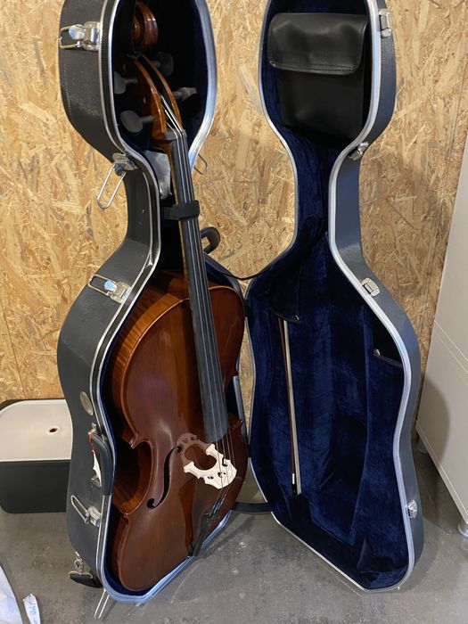 wiolonczela palatino z twardym pokrowcem i smyczkiem