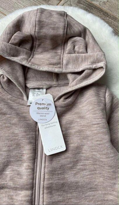Lindex beżowy kombinezon merino
