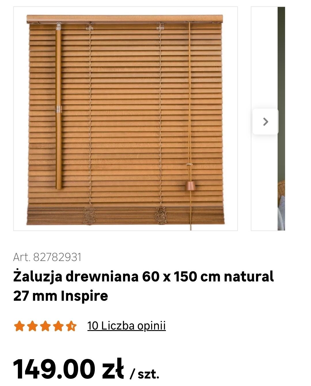 Żaluzja drewniana roleta 60 i 120