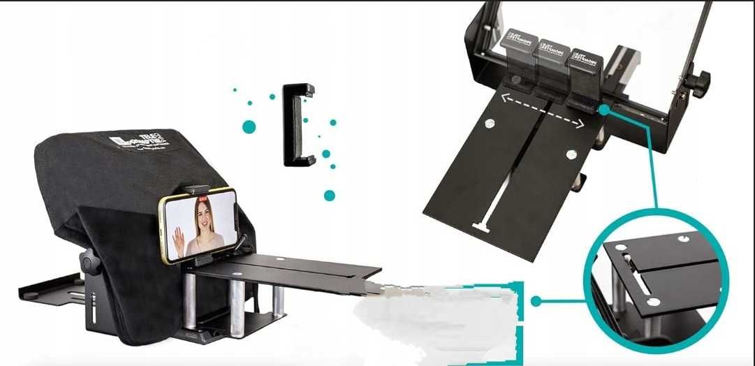 Teleprompter 10" - do telefonu albo aparatu. Działa z tabletem 10"