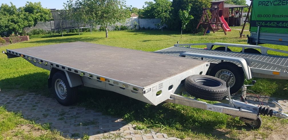 Wynajem Przyczepy platformy 400x200, ład.890kg na kat. B* oraz 750kg