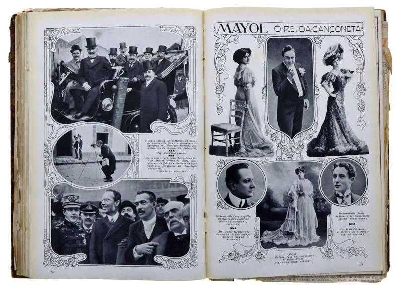 1907 a 1910  ILUSTRAÇÃO PORTUGUEZA diversos encadernados num volume