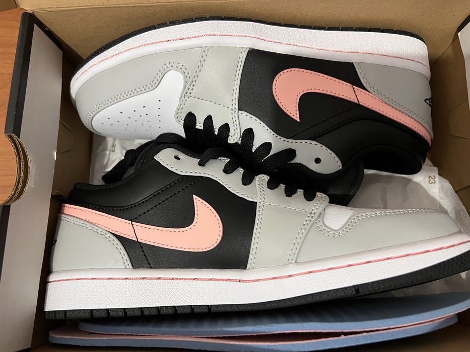 Jordan 1 low black gery pink