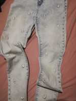 Spodnie jeansy roz146 stokrotki
