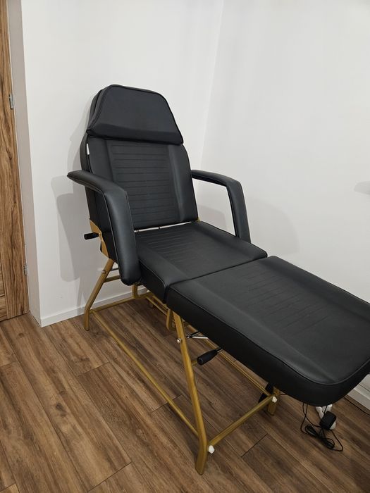 FoFotel kosmetyczny  557G Z kuwetami złoto czarny łóżko  kosmetyczne