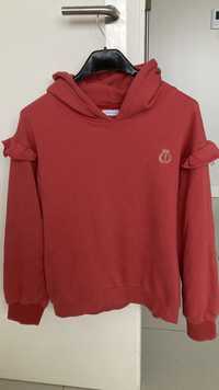 Sweatshirt Lanidor coral com folhos nos ombros