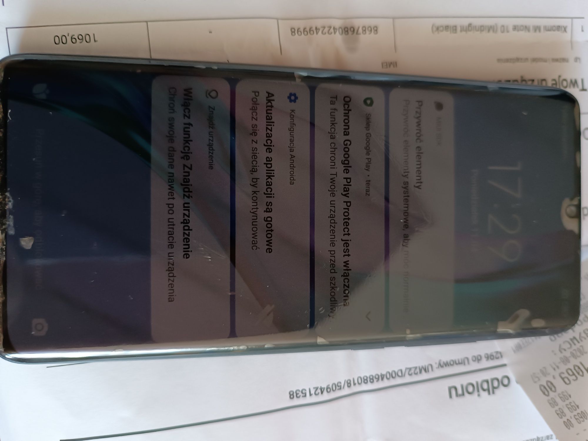 Smartfon telefon MI Note 10 6GB 128RAM