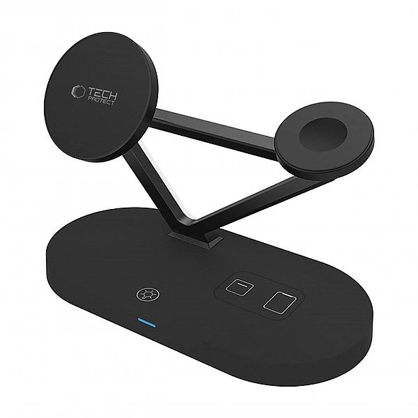 Tech-Protect Qi15W-A41/3In1 Magnetic Magsafe Wireless Charger Black