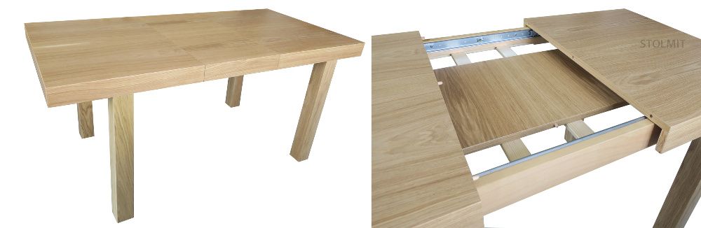 Stół dab naturalny rozkłdany 120/160cm + 4 krzesła wymiary producent