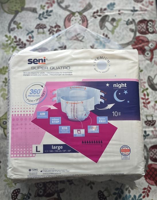 Pieluchomajtki SENI SUPER QUATRO LARGE 50 sztuk 5 Paczek