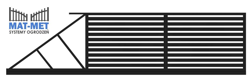 Brama wjazdowa dwuskrzydłowa Nowoczesna NEPTUN 80 Ocynk+Ral