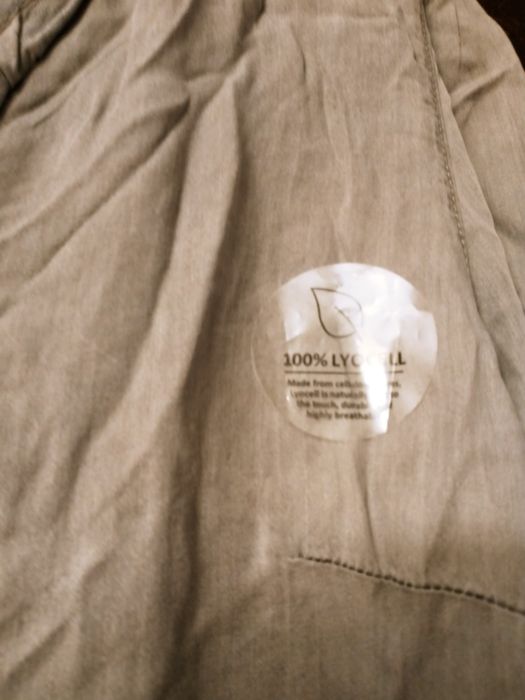 Sukienka damska luzna 42 44 kolor khaki bawelna