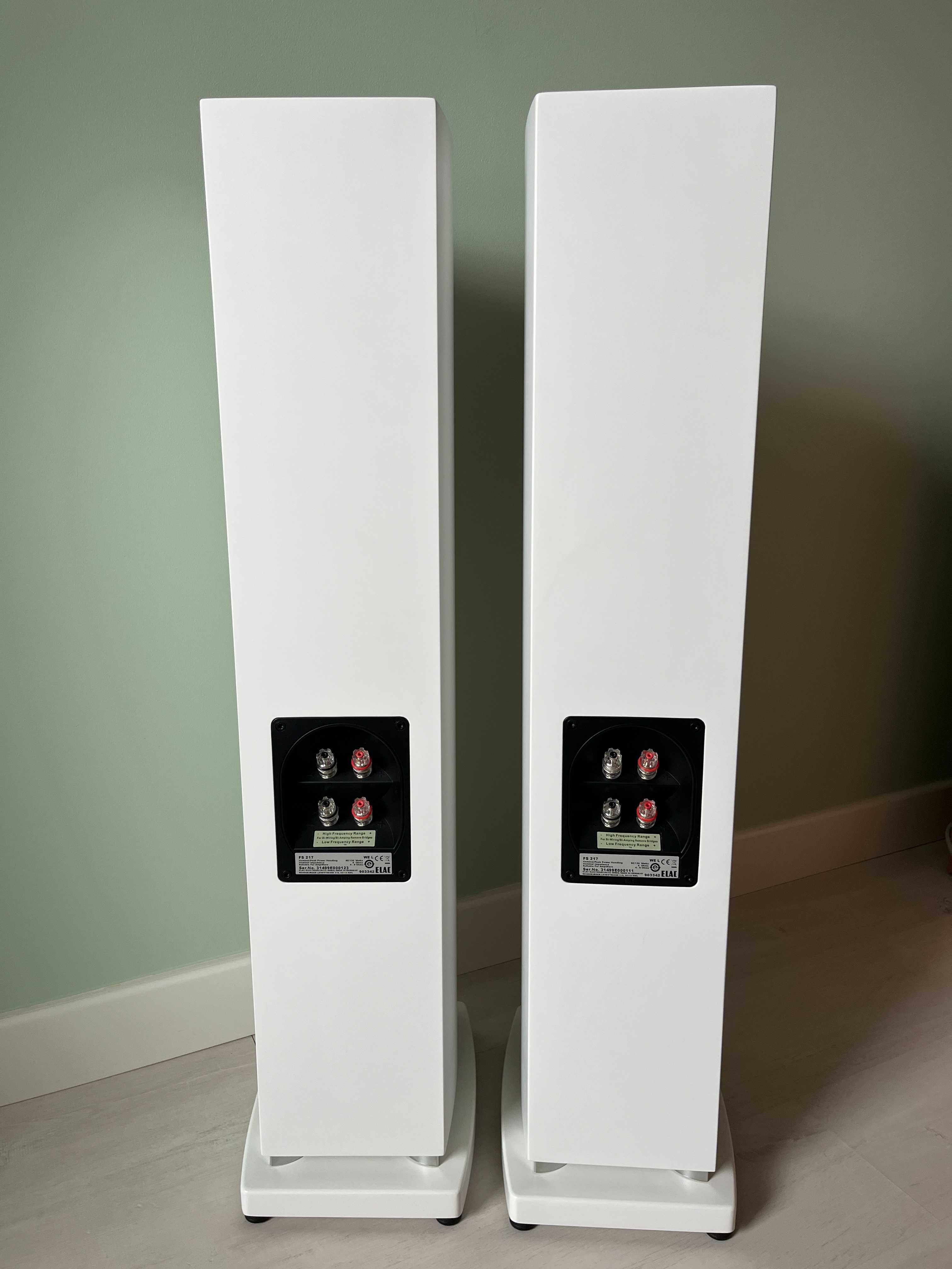 Elac FS 217 z JET white satin - kolumny podłogowe