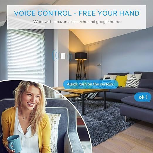 Etersky inteligentny przełącznik zasłon rolet Alexa Google Home Cs01