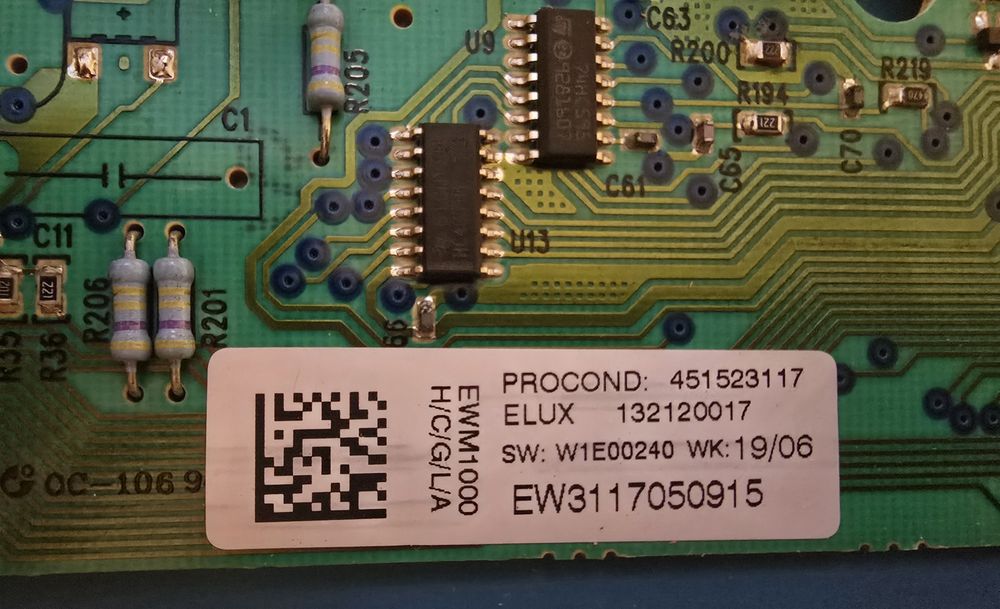 Модуль керування пральних машин Electrolux, Zanussi