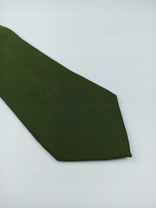 Zielony wełniany krawat handmade wcz87