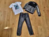 ADIDAS Bluza sportowa, spodnie jeansowe, bojówki, T-shirt, rozmiar 152